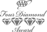 The image displays the "Four Diamond Award" logo with an elegant script and diamond illustrations.