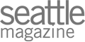 The image shows the logo for "Seattle Magazine" with the words in a modern, sans-serif font on a transparent background.